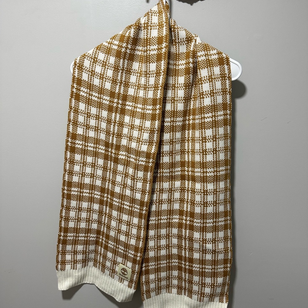 Timberland Checkered Mustard and Cream Sweater